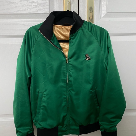 OVO Green Satin Bomber Jacket - Picture 4 of 5